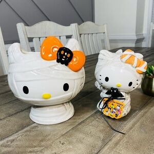Blue Sky Clayworks Hello Kitty Halloween Mummy Figure Ceramic Candy Bowl New